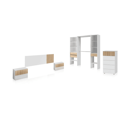 Quarto Nitza 5C Plus Blanco Artik (Blanco Mate) - Natur 166 x 50 x 3 cm