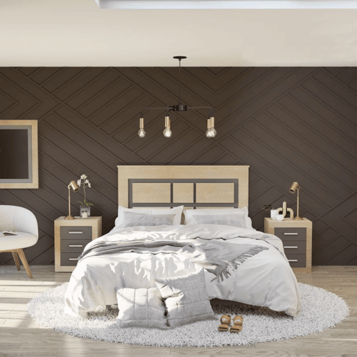 Quarto Kira 4C Cambria - Grafite 160 x 119 x 4 cm