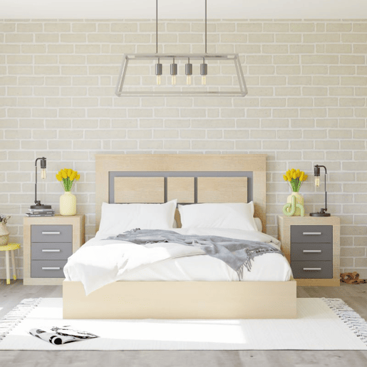 Quarto Kira 4C Cambria - Grafite 160 x 119 x 4 cm
