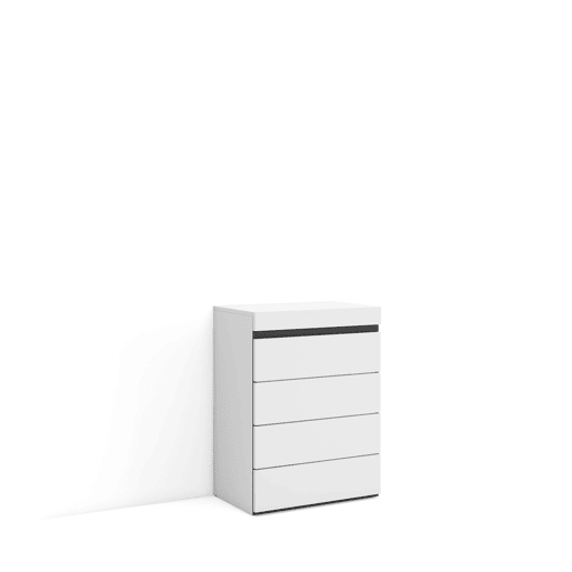 Cómoda, Com Gavetas, Armazenamento, 57x35x75cm, Para quarto, dormitório, Camiseiro, Estilo moderno, Branco e preto