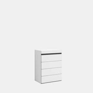 Cómoda, Com Gavetas, Armazenamento, 57x35x75cm, Para quarto, dormitório, Camiseiro, Estilo moderno, Branco e preto