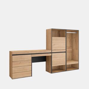 Sapateira, Organização Armazenamento, 247x35x145cm, Para quarto, dormitório, Roupeiro aberto, Cómoda, Toucador, Estilo moderno, Carvalho