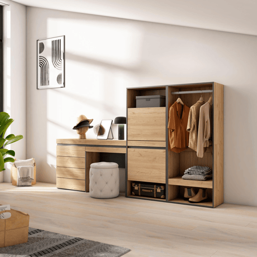 Sapateira, Organização Armazenamento, 247x35x145cm, Para quarto, dormitório, Roupeiro aberto, Cómoda, Toucador, Estilo moderno, Carvalho Sapateira, Organização Armazenamento, 247x35x145cm, Para quarto, dormitório, Roupeiro aberto, Cómoda, Toucador, Estilo moderno, Carvalho