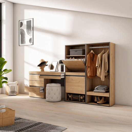 Sapateira, Organização Armazenamento, 247x35x145cm, Para quarto, dormitório, Roupeiro aberto, Cómoda, Toucador, Estilo moderno, Carvalho Sapateira, Organização Armazenamento, 247x35x145cm, Para quarto, dormitório, Roupeiro aberto, Cómoda, Toucador, Estilo moderno, Carvalho