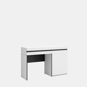 Toucador, Mesa com armazenamento, 121x35x75cm, Com gaveta, Quarto, Dormitório, Estilo moderno, Branco