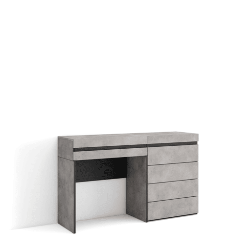 Toucador, Mesa com armazenamento, 127x35x75cm, Com gaveta, Cómoda, Estilo moderno, Cimento