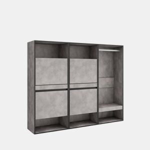 Sapateira, Organização Armazenamento, 180x35x145cm, Para quarto, dormitório, Roupeiro aberto, Estilo moderno, Cimento