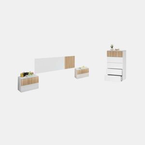 Quarto de dormir Nitza Blanco Artik (Blanco Mate) - Natur 166 x 50 x 3 cm