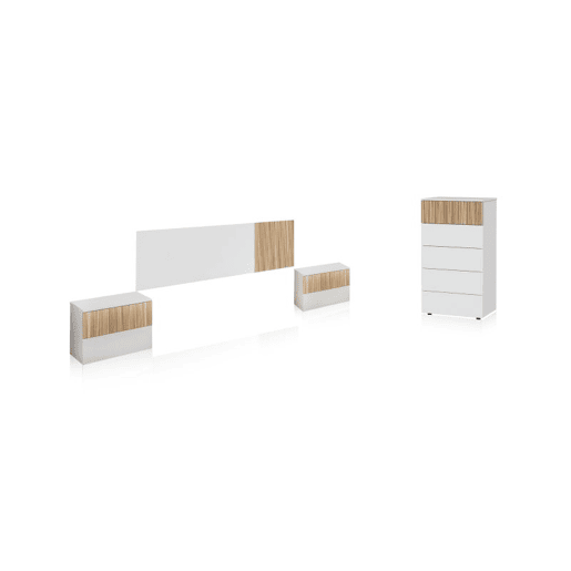 Quarto de dormir Nitza Blanco Artik (Blanco Mate) - Natur 166 x 50 x 3 cm