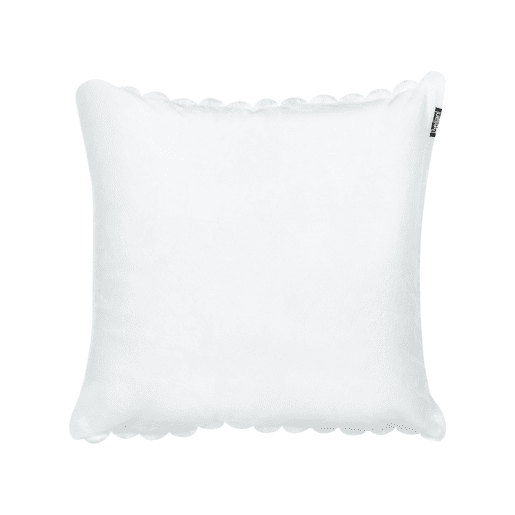 Conjunto de 2 almofadas decorativas RAKYA Imitação de pele 45 x 45 cm Branco Às riscas