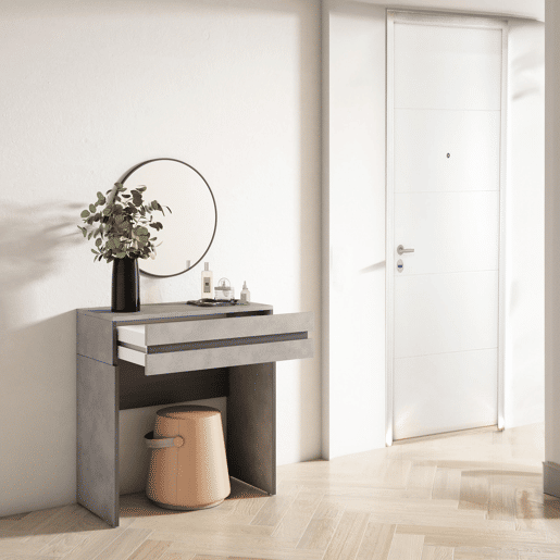 Mesa consola de entrada, Mesa auxiliar para entrada, 70x35x75cm, Com gaveta, Com Armazenamento, Estilo moderno, Cimento Mesa consola de entrada, Mesa auxiliar para entrada, 70x35x75cm, Com gaveta, Com Armazenamento, Estilo moderno, Cimento