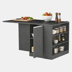 Cozinha de ilha com efeito de madeira