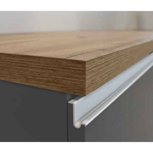 Ilha de cozinha Daffaticat, Armário multiuso, Móveis de cozinha, Mesa lateral, 100% Fabricado em Itália, 125x90h90 cm, Antracite e Carvalho