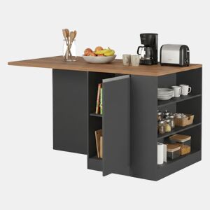 Cozinha de ilha com efeito de madeira