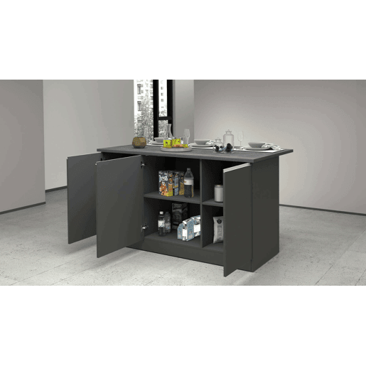 Ilha de Cozinha Modular em Madeira Nobilitada