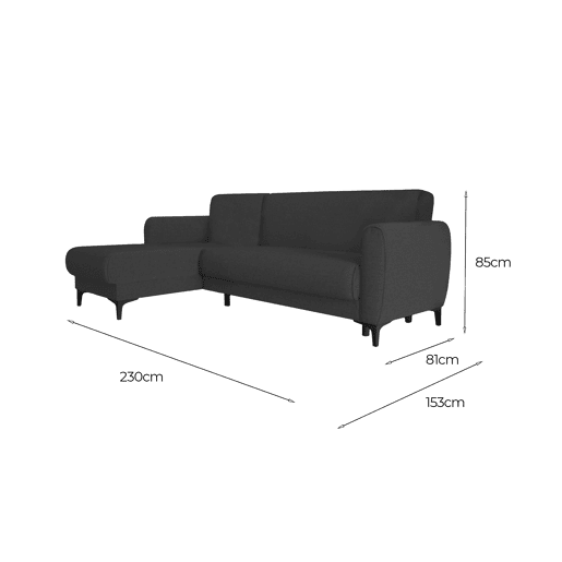 Sofá cama com península de tecido Sofá cama com península de tecido