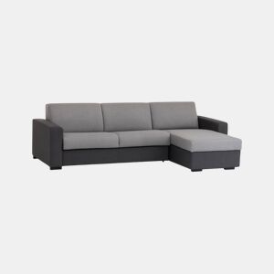 Sofá cama com península de tecido