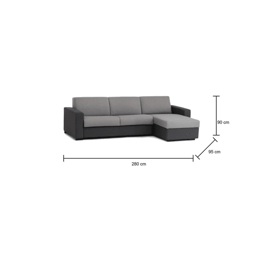 Sofá cama com península de tecido Sofá cama com península de tecido