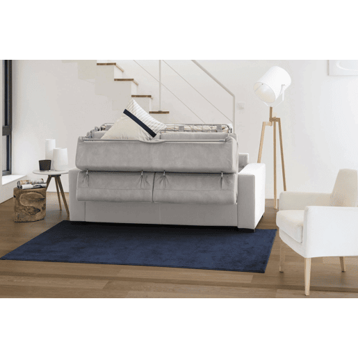 Sofá cama com península de tecido