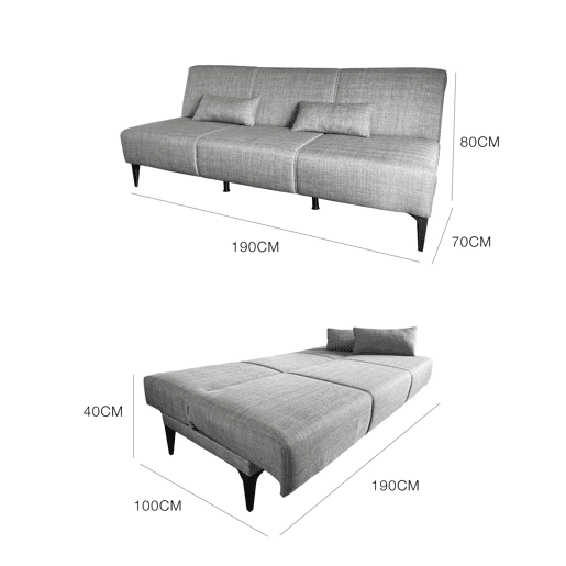 Sofá cama 3 lugares em tecido