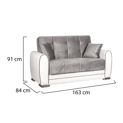 Sofá-cama de 2 lugares de tecido
