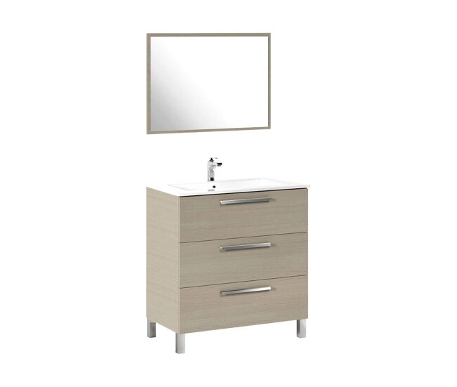 Mueble de baño con 3 cajones y espejo Dlo 80