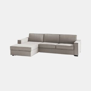 Sofá cama com península de tecido