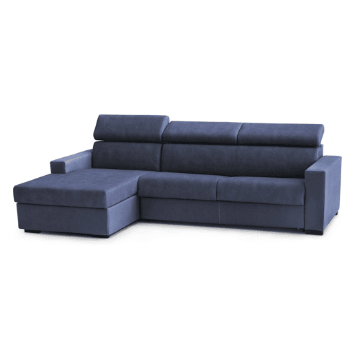 Sofá cama com península de tecido