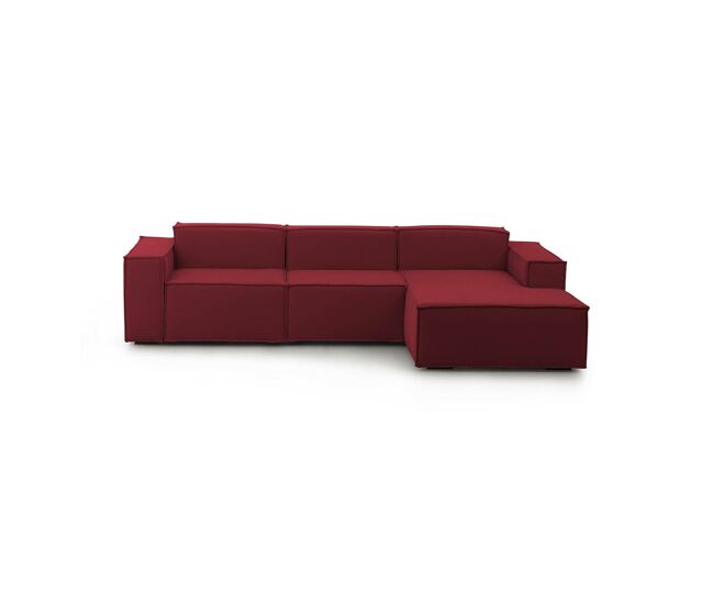 Sofá modular de 3 plazas con península derecha Ddzek