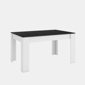 Mesa Sala de Jantar, Mesa Cozinha, 140x90x76cm, Para 6 pessoas, Móveis Sala Jantar, Estilo moderno, Preto e Branco