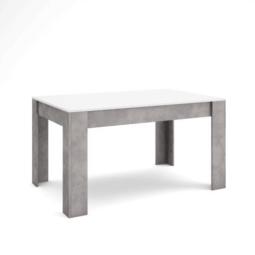 Mesa Sala de Jantar, Mesa Cozinha, 140x90x76cm, Para 6 pessoas, Móveis Sala Jantar, Estilo moderno, Branco e cinzento Mesa Sala de Jantar, Mesa Cozinha, 140x90x76cm, Para 6 pessoas, Móveis Sala Jantar, Estilo moderno, Branco e cinzento