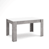 Mesa Sala de Jantar, Mesa Cozinha, 140x90x76cm, Para 6 pessoas, Móveis Sala Jantar, Estilo moderno, Branco e cinzento