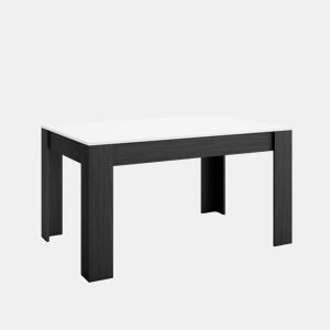 Mesa Sala de Jantar, Mesa Cozinha, 140x90x76cm, Para 6 pessoas, Móveis Sala Jantar, Estilo moderno, Branco e preto