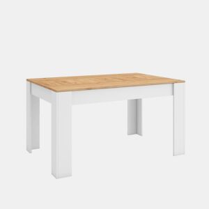 Mesa Sala de Jantar, Mesa Cozinha, 140x90x76cm, Para 6 pessoas, Móveis Sala Jantar, Estilo moderno, Carvalho e branco