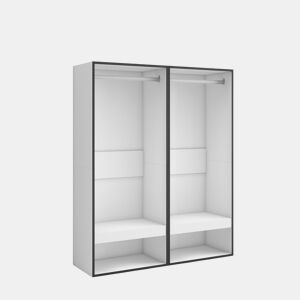 Roupeiro aberto, Guarda-roupa,Armário aberto, 120x35x145cm, Para quarto, dormitório, Barra e Prateleira, Estilo moderno, Branco