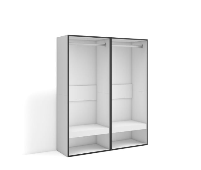 Vestidor abierto, ropa, zapatos, complementos, 120x35x145cm, dormitorio, habitación, armario, perchero, estilo moderno, blanco