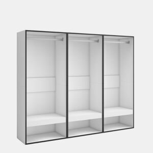 Roupeiro aberto, Guarda-roupa,Armário aberto, 180x35x145cm, Para quarto, dormitório, Barra e Prateleira, Estilo moderno, Branco