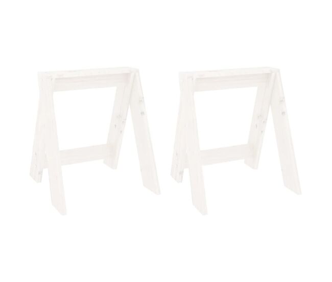 Vidaxl taburetes 2 unidades madera maciza de pino blanco 40x40x45 cm