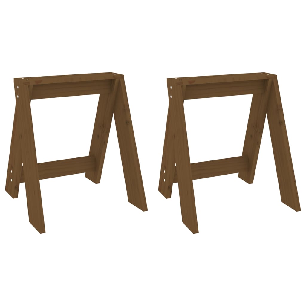 Vidaxl taburetes 2 uds madera maciza de pino marrón miel 40x40x45 cm