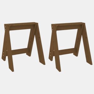 vidaXL Bancos 2 pcs 40x40x45 cm pinho maciço castanho-mel