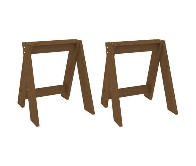 Vidaxl taburetes 2 uds madera maciza de pino marrón miel 40x40x45 cm
