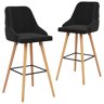 vidaXL Bancos de bar 2 pcs veludo preto