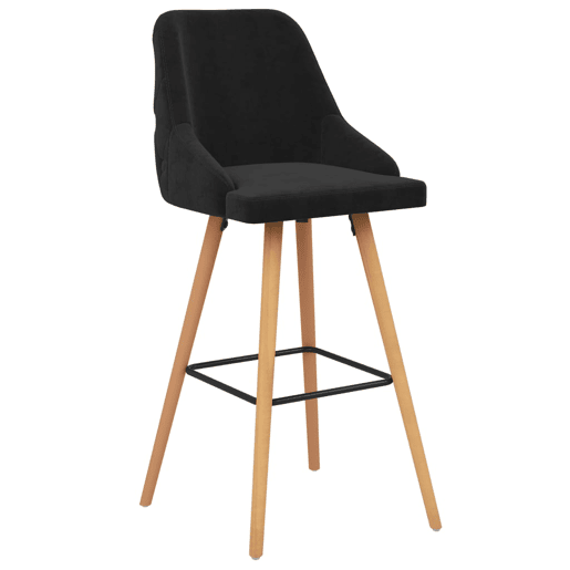 vidaXL Bancos de bar 2 pcs veludo preto vidaXL Bancos de bar 2 pcs veludo preto