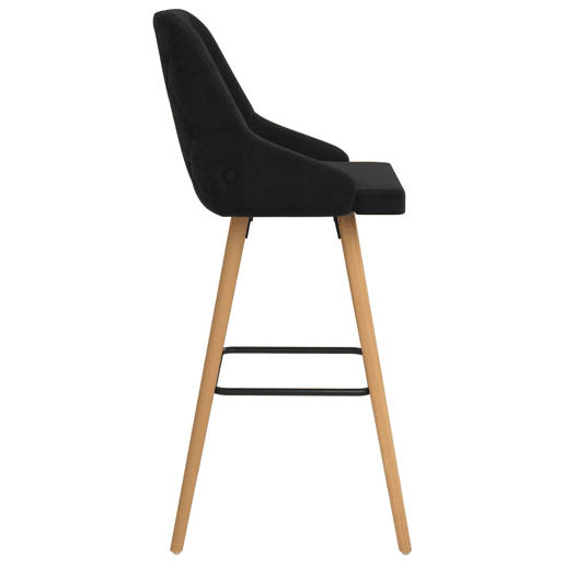vidaXL Bancos de bar 2 pcs veludo preto vidaXL Bancos de bar 2 pcs veludo preto