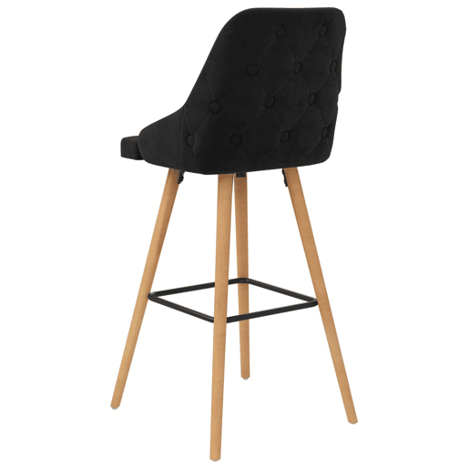 vidaXL Bancos de bar 2 pcs veludo preto vidaXL Bancos de bar 2 pcs veludo preto