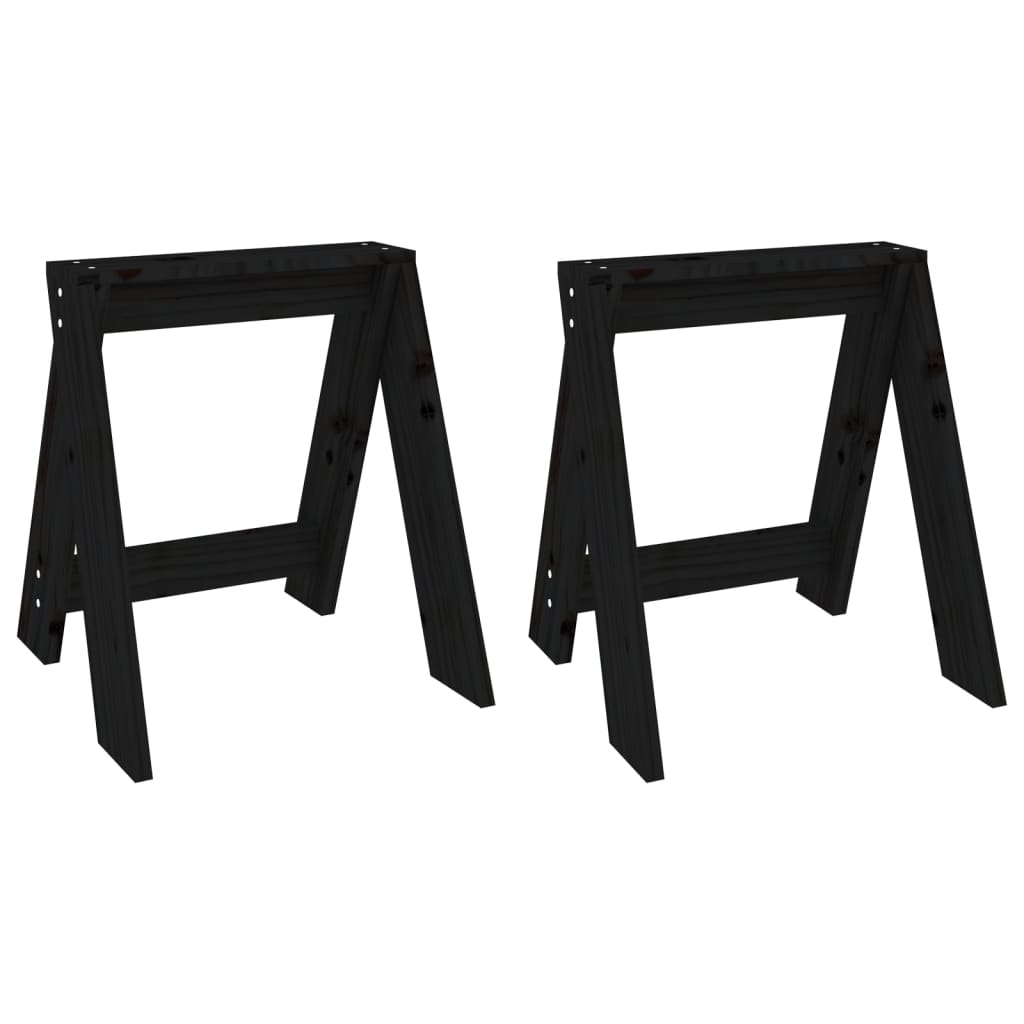 Vidaxl taburetes 2 unidades madera maciza de pino negro 40x40x45 cm