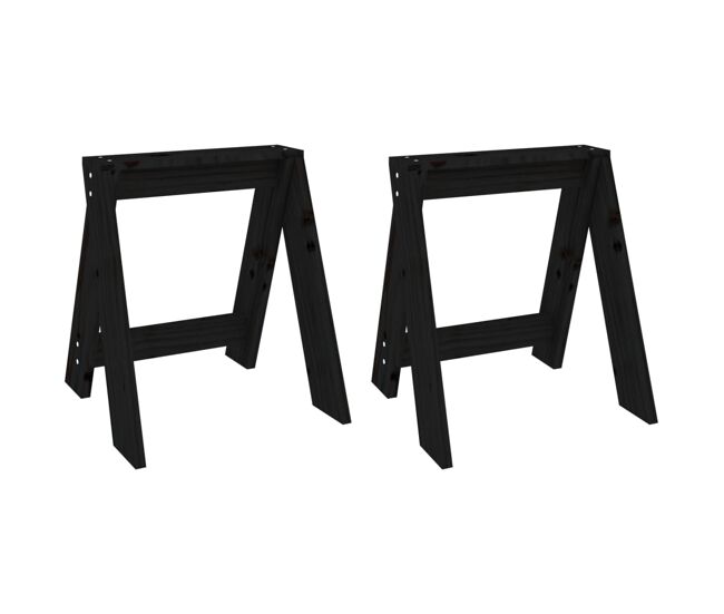 Vidaxl taburetes 2 unidades madera maciza de pino negro 40x40x45 cm
