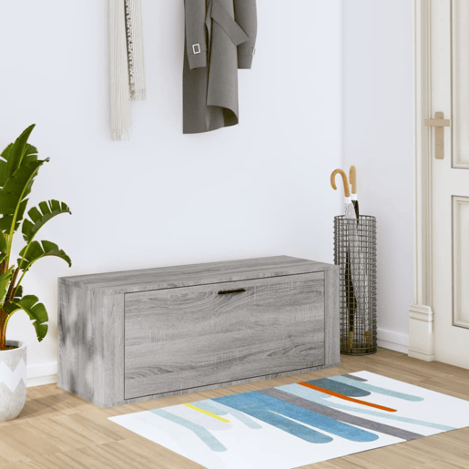 vidaXL Sapateira de parede 100x35x38 cm derivados madeira cinza sonoma