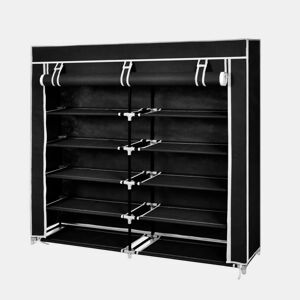 vidaXL Armário p sapatos com cobertura 115x28x110cm tecido preto