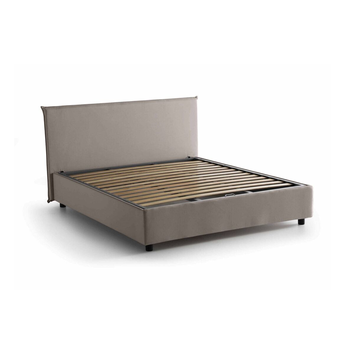 Cama de casal de tecido 155x215 Gris Claro